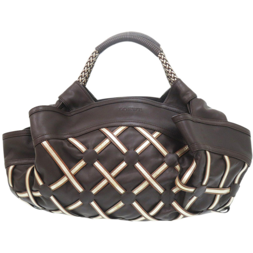 Loewe Nappa Aire Intrecciato Leather Brown Handbag 0216 LOEWE